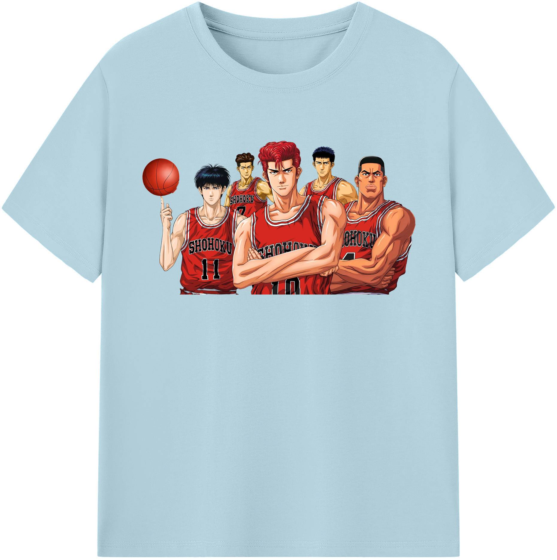 SLAM DUNK／スラムダンク 綿100％半袖Tシャツ（フロントプリント）